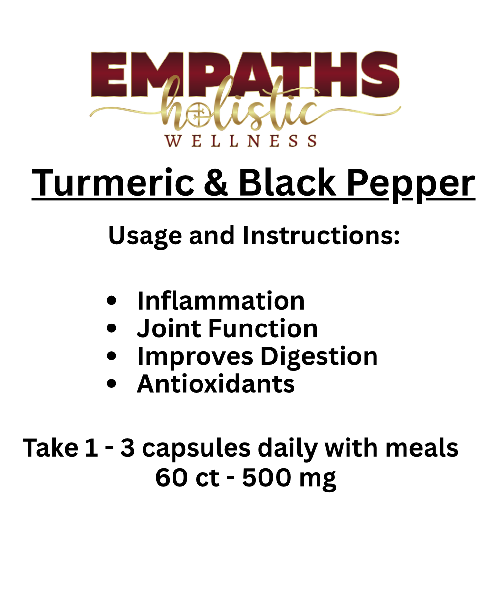 Turmeric and Black Pepper Capsules - inflammation, joints, digestion