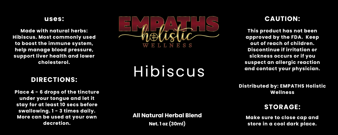 Hibiscus Tincture - immune system, blood pressure, liver, cholesterol, fiber, calcium