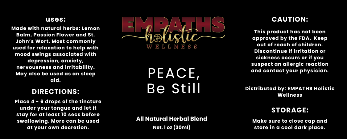 Peace Be Still Tincture - anxiety, depression, nervousness, irritability, sleep