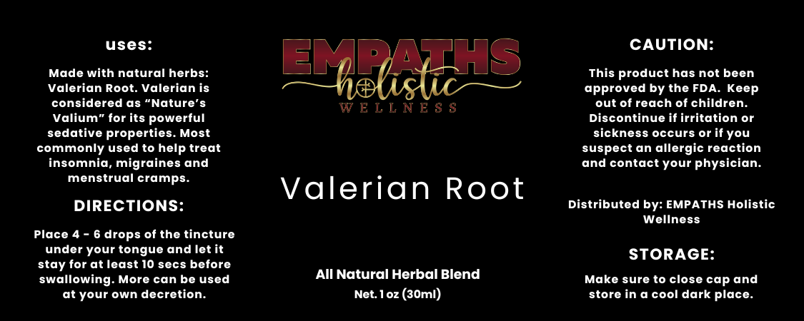 Valerian Root Tincture - sleep, headaches, menstrual pain